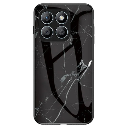 For Honor X8b 4G Tempered Glass+PC+TPU Phone Case Marble Pattern