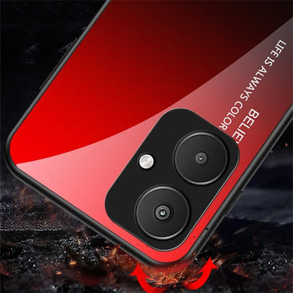 For Xiaomi Redmi 13C 5G Tempered Glass+PC+TPU Case Gradient Phone Cover