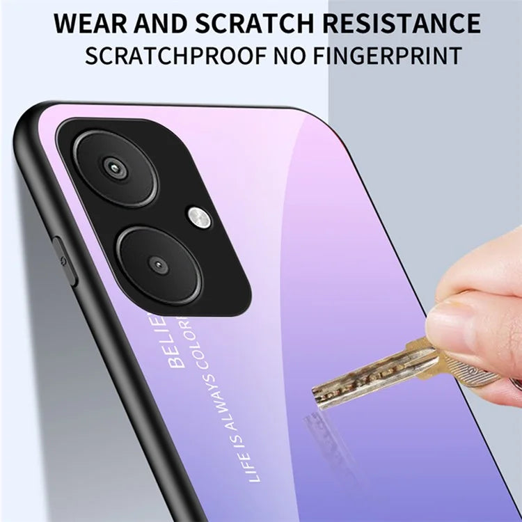 For Xiaomi Redmi 13C 5G Tempered Glass+PC+TPU Case Gradient Phone Cover