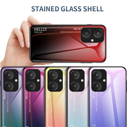 For Xiaomi Redmi 13C 5G Tempered Glass+PC+TPU Case Gradient Phone Cover