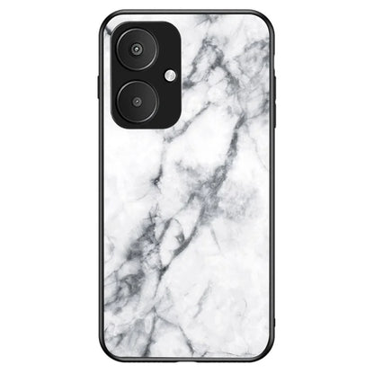For Xiaomi Redmi 13C 5G Marble Pattern Case Tempered Glass+PC+TPU Cover