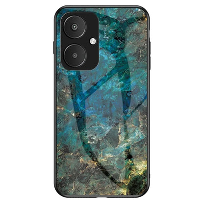 For Xiaomi Redmi 13C 5G Marble Pattern Case Tempered Glass+PC+TPU Cover