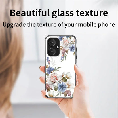 For Xiaomi Redmi 13C 5G Phone Case Tempered Glass+PC+TPU Kickstand Cover