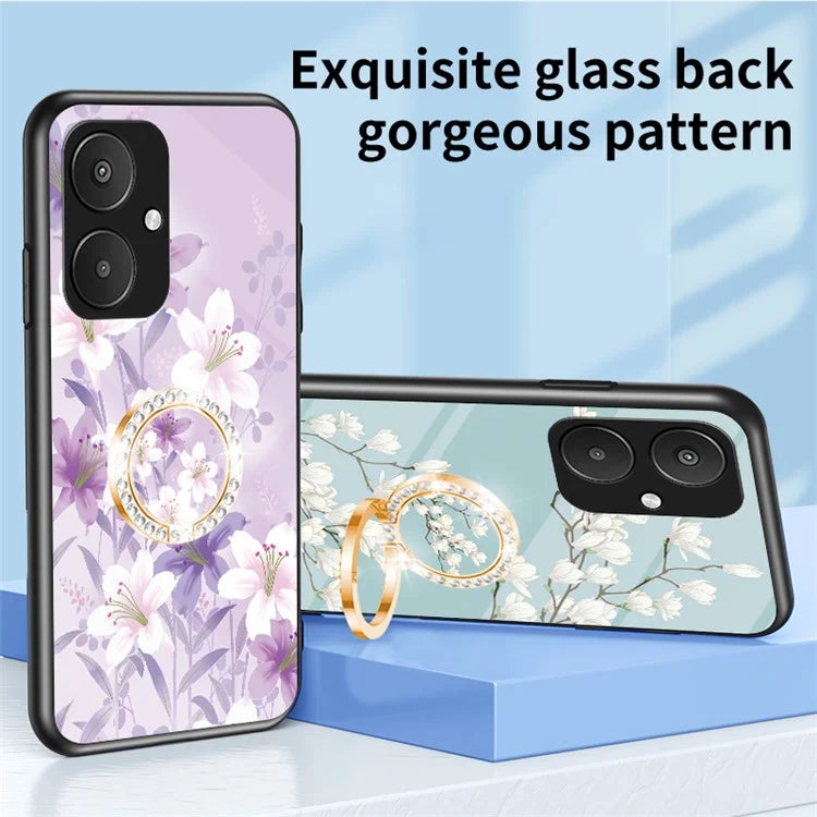 For Xiaomi Redmi 13C 5G Phone Case Tempered Glass+PC+TPU Kickstand Cover