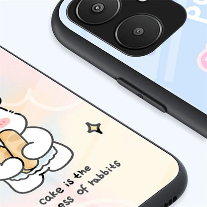 For Xiaomi Redmi 13C 5G Tempered Glass Case Cartoon Pattern Phone Cover