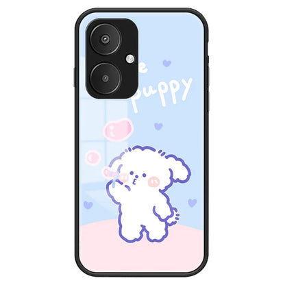 For Xiaomi Redmi 13C 5G Tempered Glass Case Cartoon Pattern Phone Cover