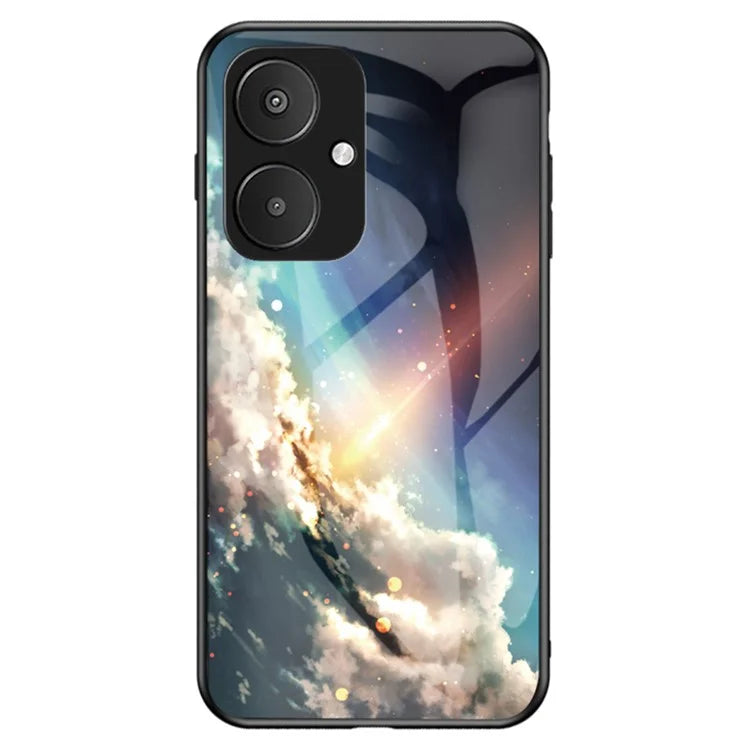 For Xiaomi Redmi 13C 5G Tempered Glass Phone Case Starry Sky Pattern