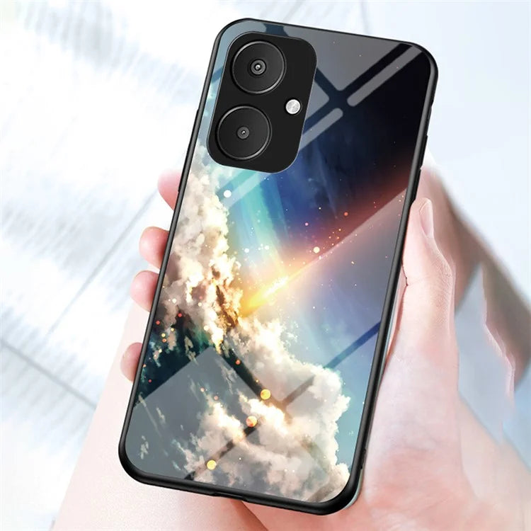 For Xiaomi Redmi 13C 5G Tempered Glass Phone Case Starry Sky Pattern