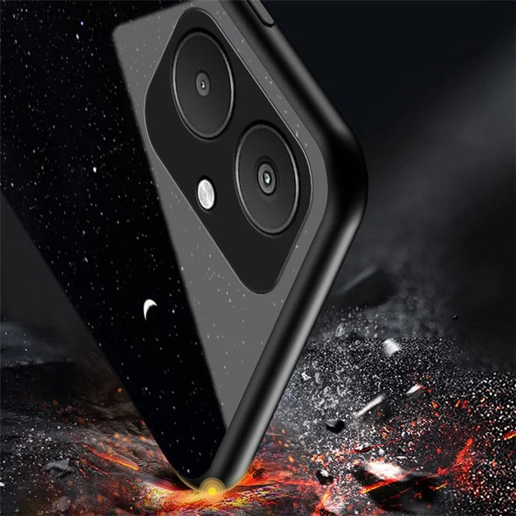 For Xiaomi Redmi 13C 5G Tempered Glass Phone Case Starry Sky Pattern