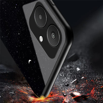 For Xiaomi Redmi 13C 5G Tempered Glass Phone Case Starry Sky Pattern