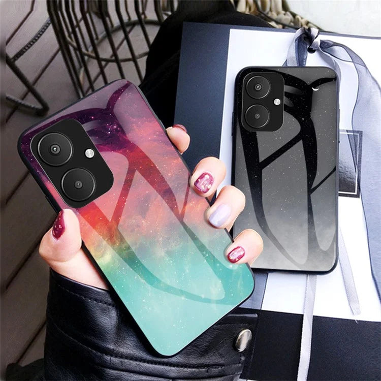 For Xiaomi Redmi 13C 5G Tempered Glass Phone Case Starry Sky Pattern