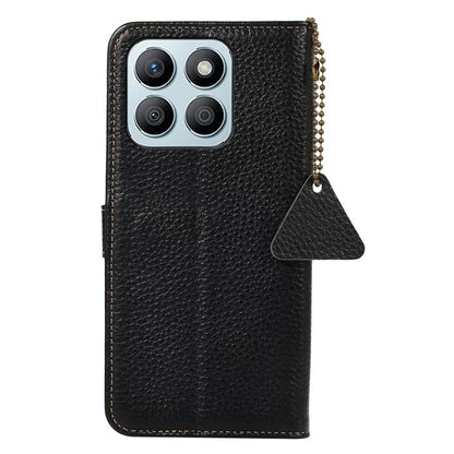 For Honor X8b 4G Phone Case Genuine Cow Leather Wallet Cover RFID Blocking