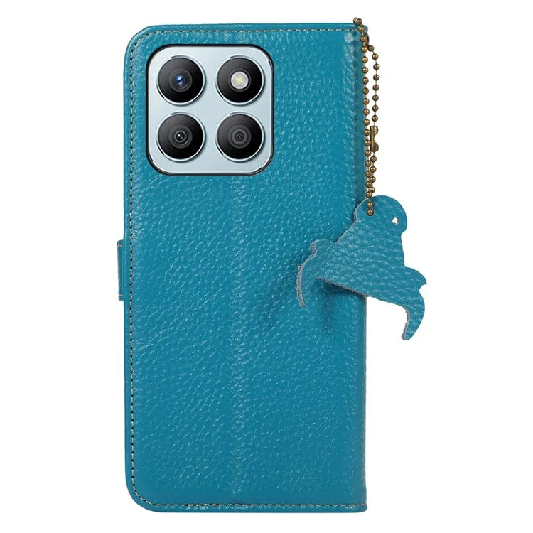For Honor X8b 4G Phone Case Genuine Cow Leather Wallet Cover RFID Blocking