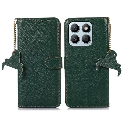 For Honor X8b 4G Phone Case Genuine Cow Leather Wallet Cover RFID Blocking