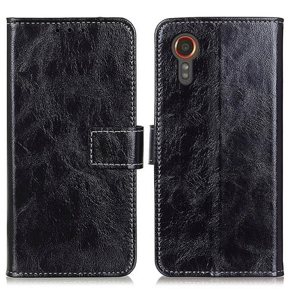 For Samsung Galaxy Xcover 7 Case Leather Retro Crazy Horse Texture Wallet Phone Cover