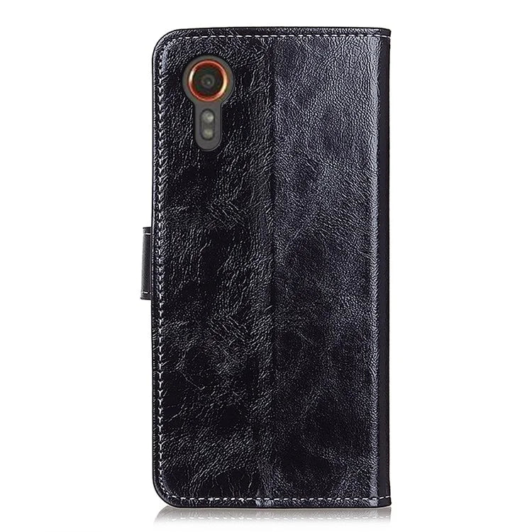 For Samsung Galaxy Xcover 7 Case Leather Retro Crazy Horse Texture Wallet Phone Cover