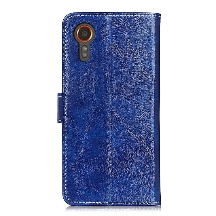 For Samsung Galaxy Xcover 7 Case Leather Retro Crazy Horse Texture Wallet Phone Cover