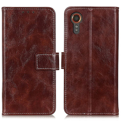 For Samsung Galaxy Xcover 7 Case Leather Retro Crazy Horse Texture Wallet Phone Cover
