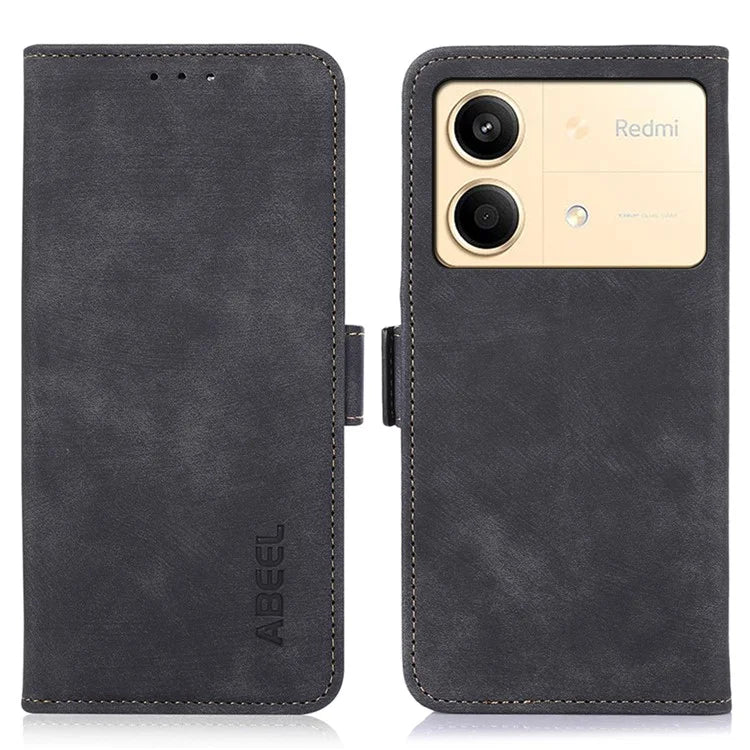 ABEEL For Xiaomi Redmi Note 13R Pro 5G Cell Phone Case Side Magnetic Clasp PU Leather Cover