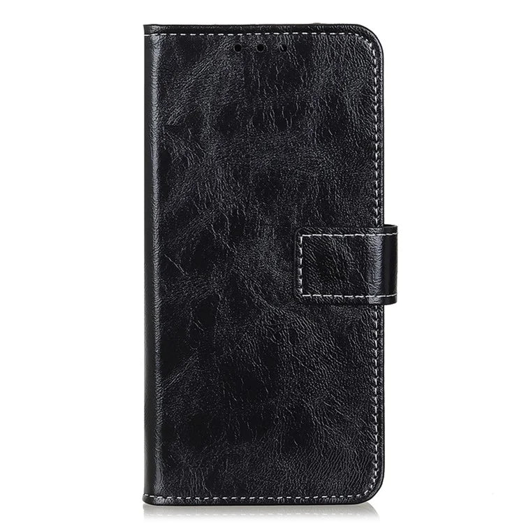 For Xiaomi Redmi Note 13R Pro 5G Magnetic Case Crazy Horse Texture Vintage Stand Cover