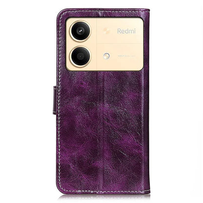For Xiaomi Redmi Note 13R Pro 5G Magnetic Case Crazy Horse Texture Vintage Stand Cover