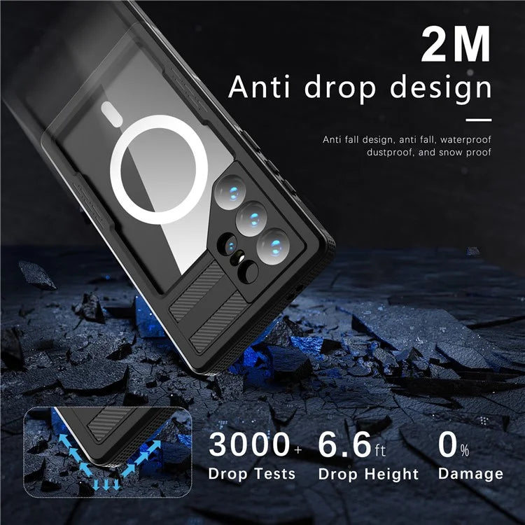 REDPEPPER IP68 Waterproof Case for Samsung Galaxy S24 Ultra Magnetic Clear Phone Cover