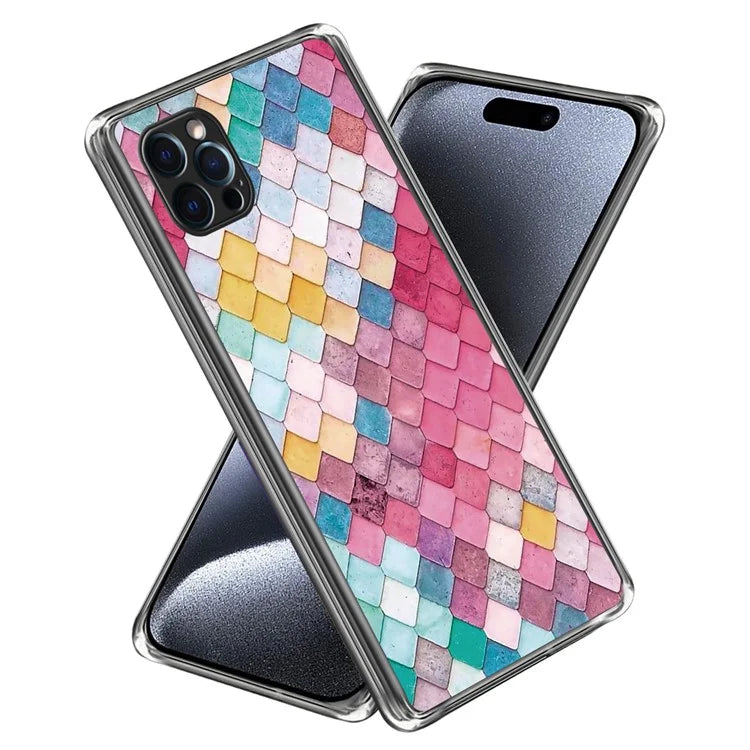 For iPhone 15 Pro Cell Phone Case Pattern Printing Soft TPU Back Cover