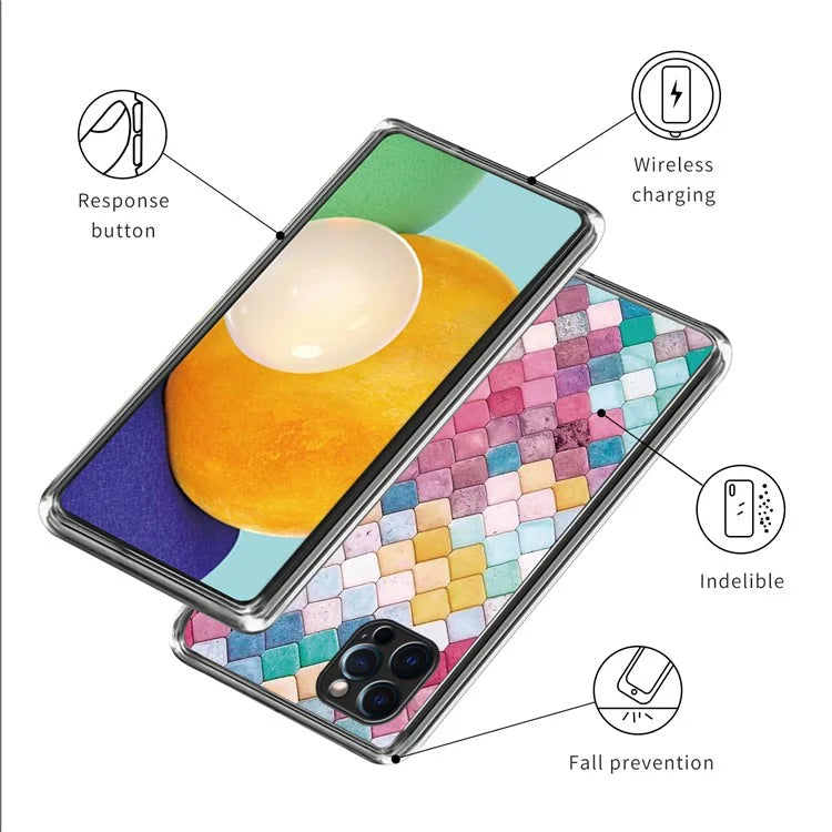 For iPhone 15 Pro Cell Phone Case Pattern Printing Soft TPU Back Cover