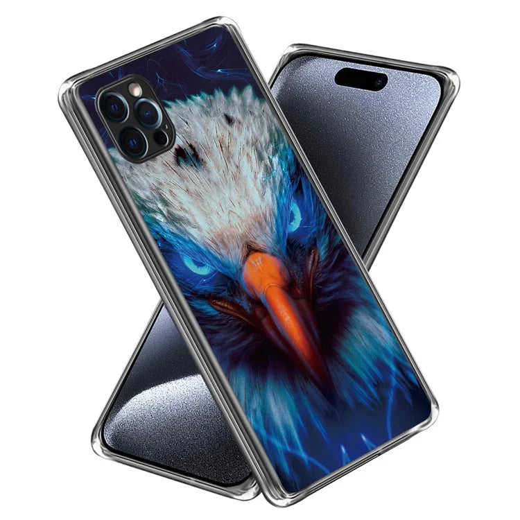 For iPhone 15 Pro Max Cell Phone Case Soft TPU Back Shell with Pattern Printing