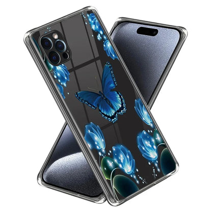 For iPhone 15 Pro Max Cell Phone Case Soft TPU Back Shell with Pattern Printing
