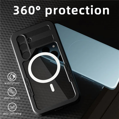 REDPEPPER For Samsung Galaxy S24 IP68 Waterproof Magnetic Case Clear Phone Cover