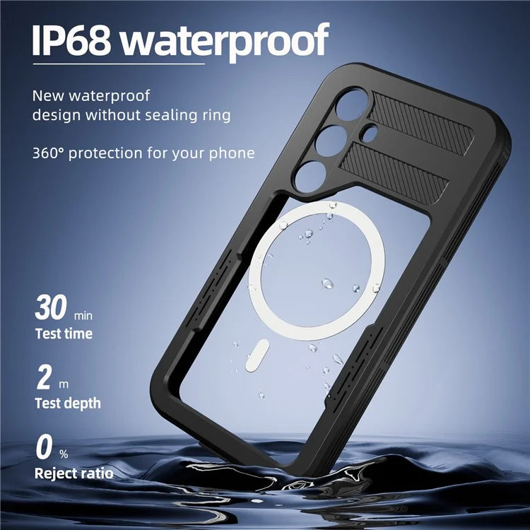 REDPEPPER For Samsung Galaxy S24 IP68 Waterproof Magnetic Case Clear Phone Cover