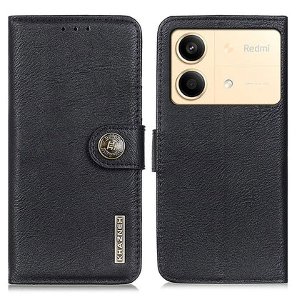 KHAZNEH For Xiaomi Redmi Note 13R Pro 5G Phone Case Cowhide Texture PU Leather Cover