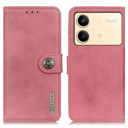 KHAZNEH For Xiaomi Redmi Note 13R Pro 5G Phone Case Cowhide Texture PU Leather Cover