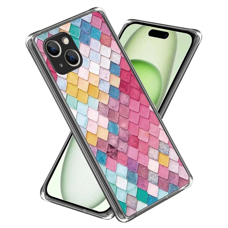 For iPhone 15 Cell Phone Case TPU Pattern Printing Design Protective Shell
