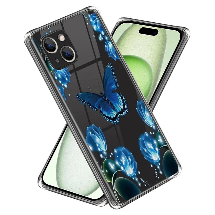 For iPhone 15 Cell Phone Case TPU Pattern Printing Design Protective Shell