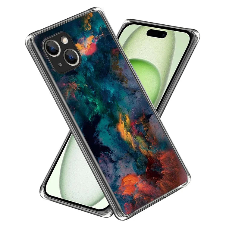 For iPhone 15 Cell Phone Case TPU Pattern Printing Design Protective Shell