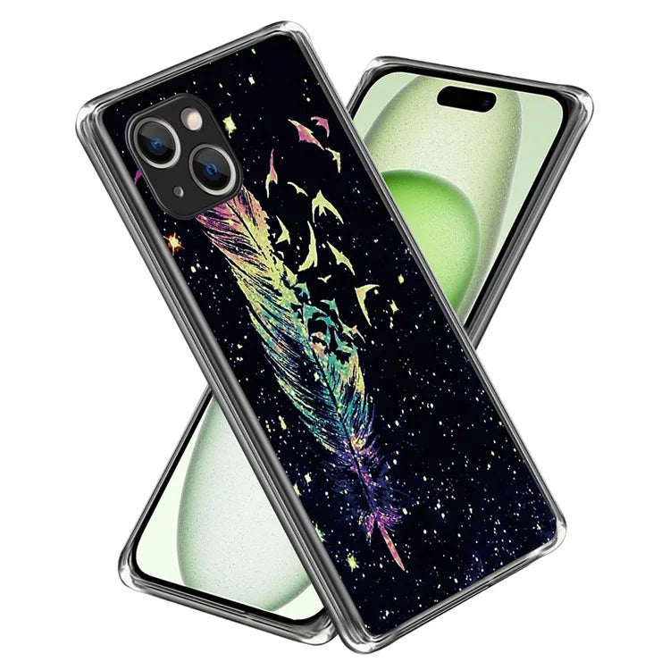 For iPhone 15 Cell Phone Case TPU Pattern Printing Design Protective Shell