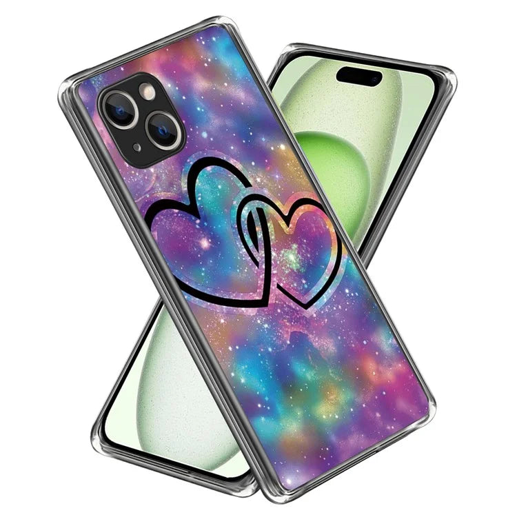 For iPhone 15 Cell Phone Case TPU Pattern Printing Design Protective Shell