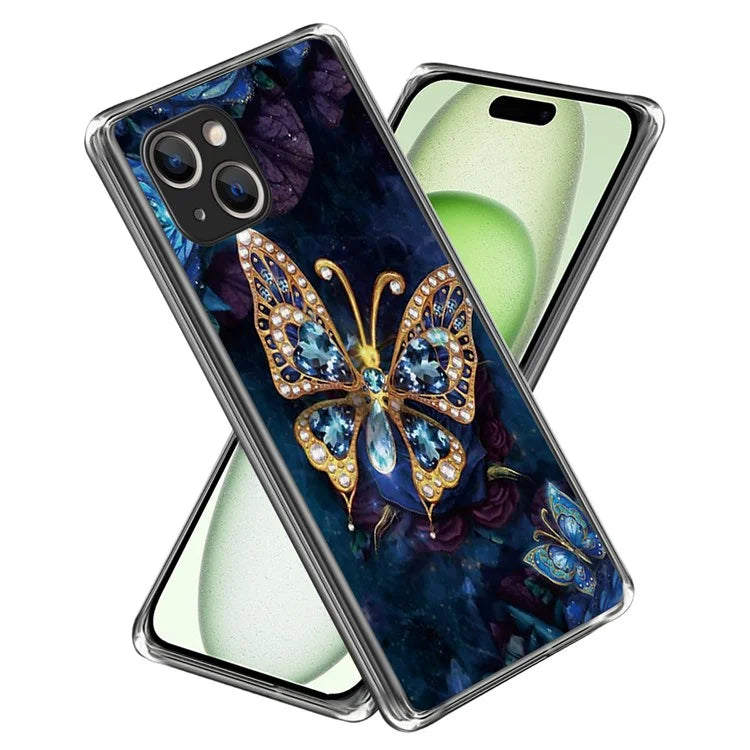 For iPhone 15 Cell Phone Case TPU Pattern Printing Design Protective Shell
