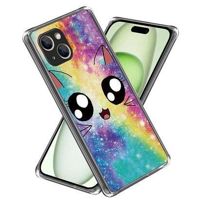 For iPhone 15 Plus Case Soft TPU Pattern Printing Smart Phone Cover