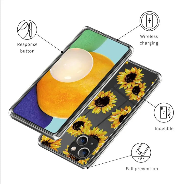 For iPhone 15 Plus Case Soft TPU Pattern Printing Smart Phone Cover