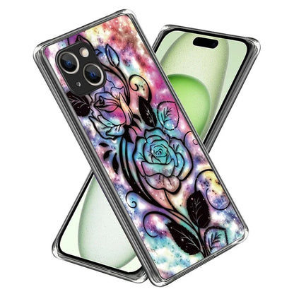 For iPhone 15 Plus Case Soft TPU Pattern Printing Smart Phone Cover
