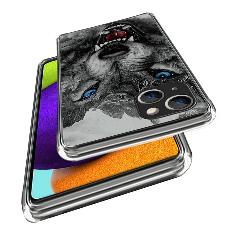 For iPhone 15 Plus Case Soft TPU Pattern Printing Smart Phone Cover