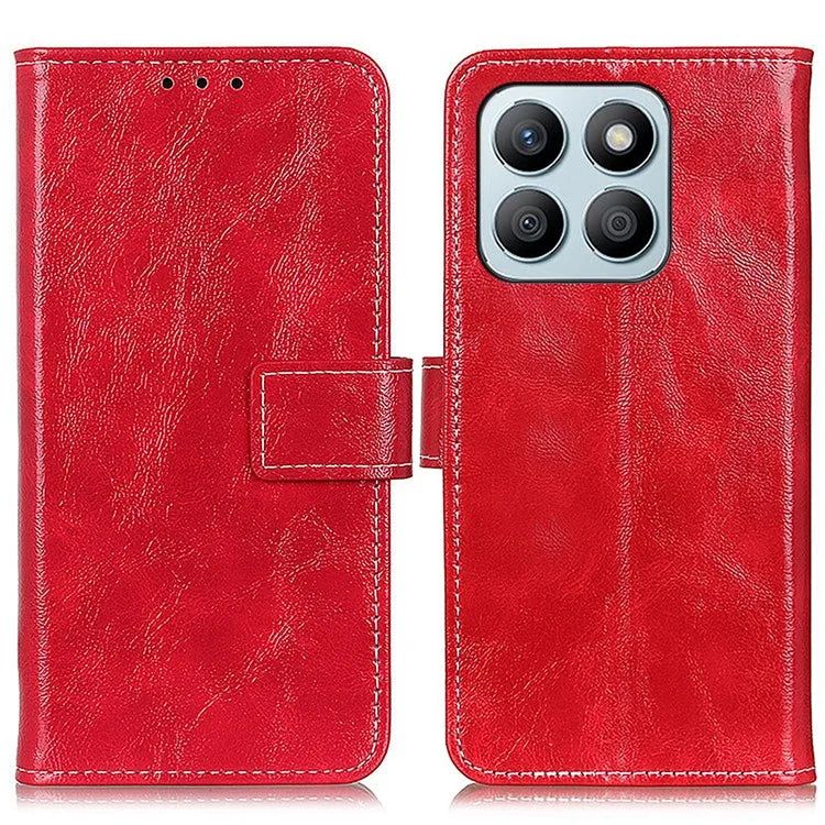 For Honor X8b 4G Magnetic Phone Case Retro Crazy Horse Texture Card Slots Cover