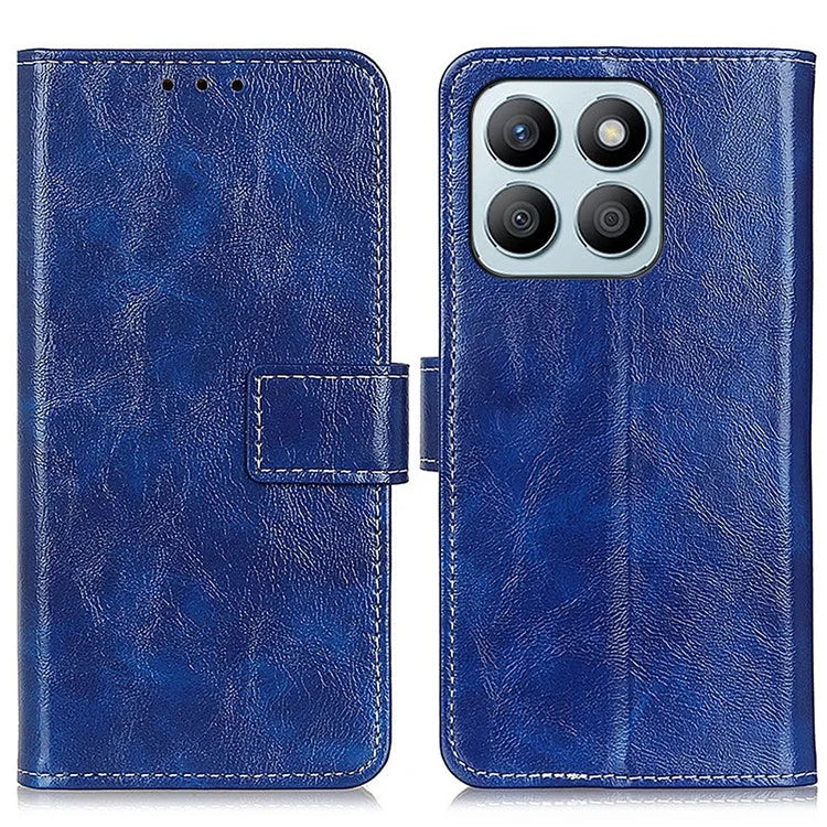 For Honor X8b 4G Magnetic Phone Case Retro Crazy Horse Texture Card Slots Cover