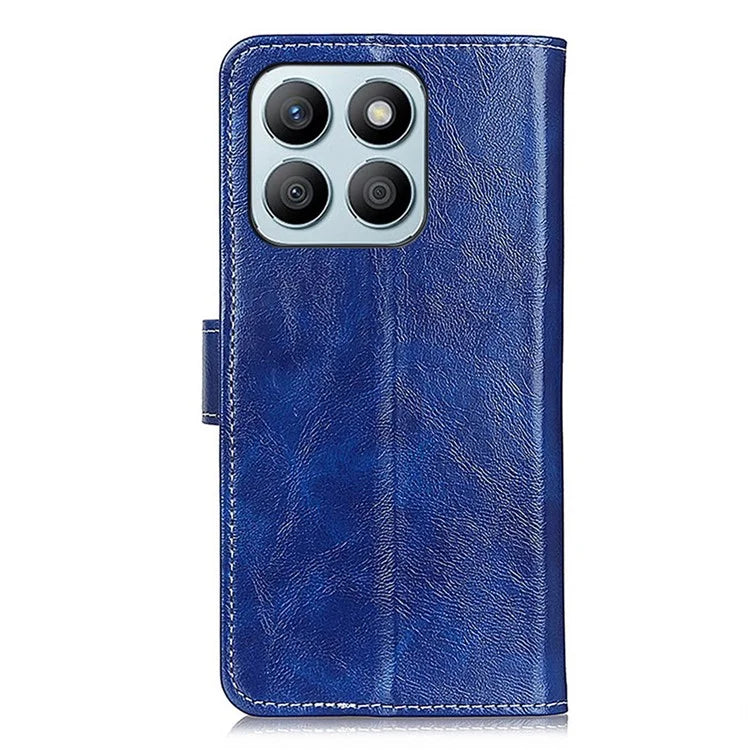For Honor X8b 4G Magnetic Phone Case Retro Crazy Horse Texture Card Slots Cover