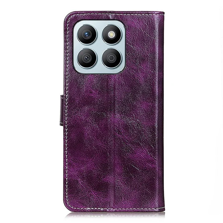 For Honor X8b 4G Magnetic Phone Case Retro Crazy Horse Texture Card Slots Cover