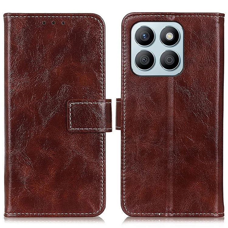 For Honor X8b 4G Magnetic Phone Case Retro Crazy Horse Texture Card Slots Cover