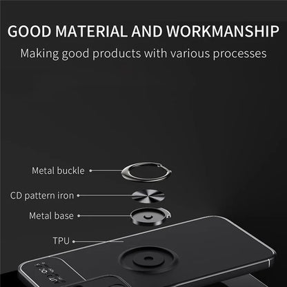 For Samsung Galaxy A15 5G TPU Case Rotation Ring Holder Kickstand Phone Cover  /  Red